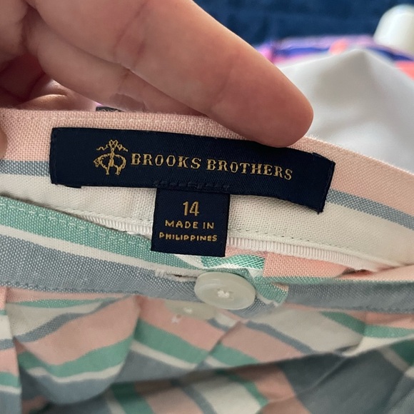 Brooks Brothers Pastel Striped A-Line Linen Skirt - Picture 3 of 3